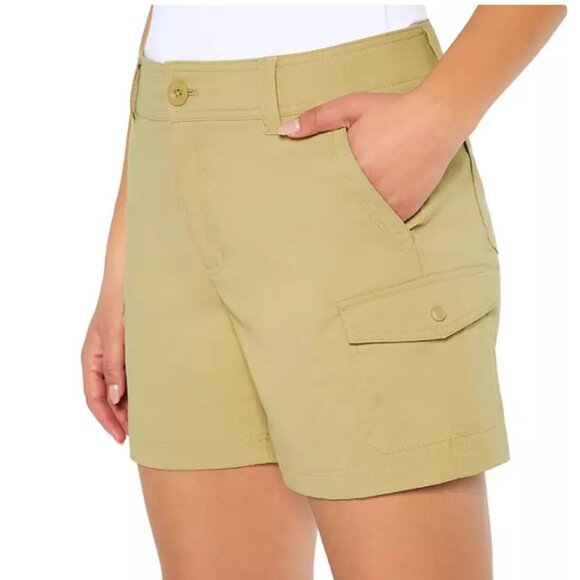 Eddie Bauer Ladies Cargo Pocket Shorts Khaki Size 12 NWT - Picture 1 of 11